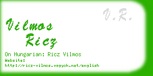 vilmos ricz business card